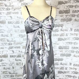 Lisa‎ Butcher For Long Tall Sally Maxi Dress Sz 10 Painted Flowers Gray/Lavender